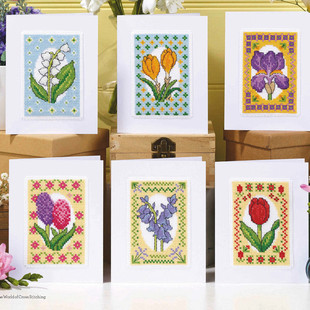 D075一组小花 精准印花十字绣 多金绣铺十字绣自配套件DMC R线