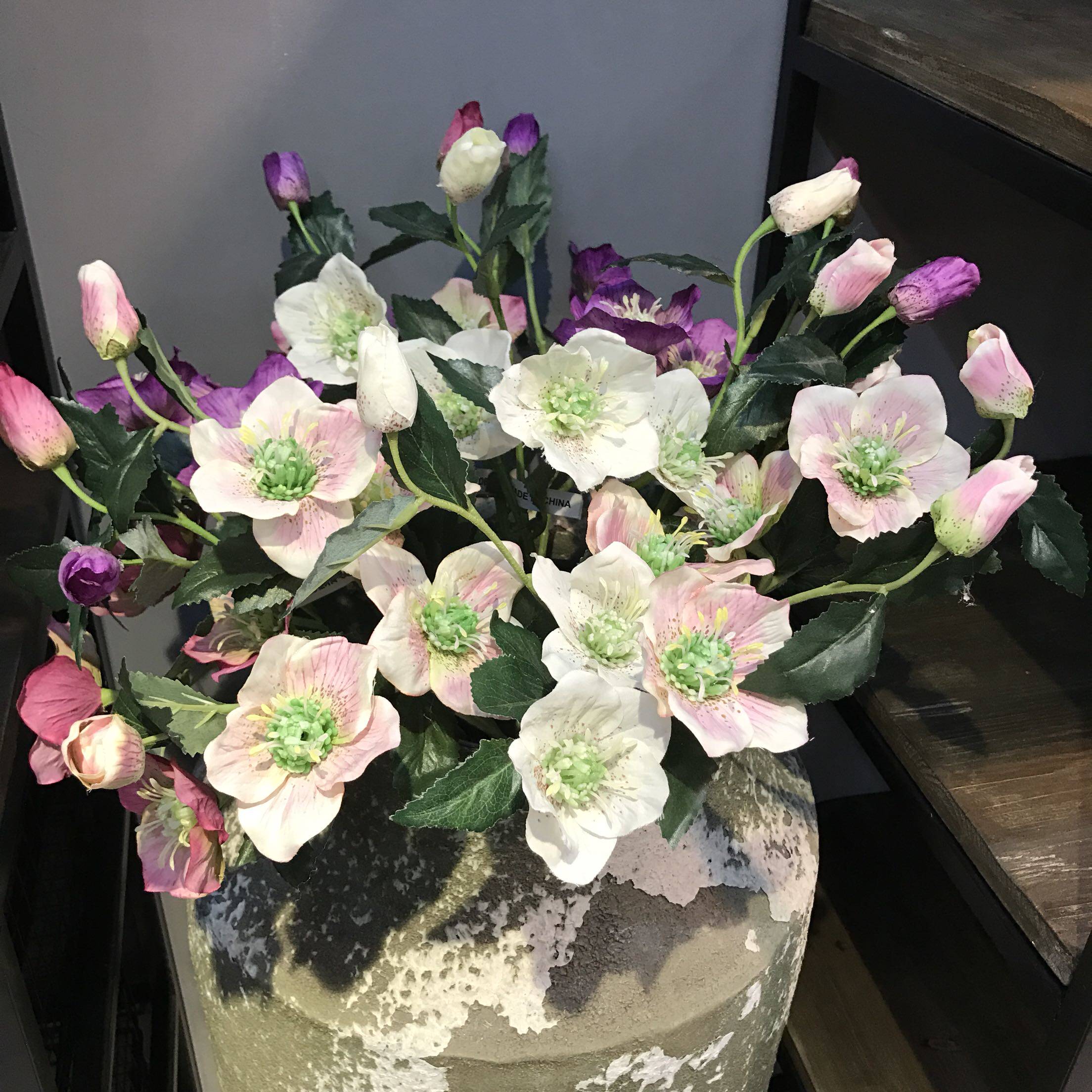 高仿真花田园圣诞玫瑰绢花婚庆摄影手捧花搭配花材简约家居软装