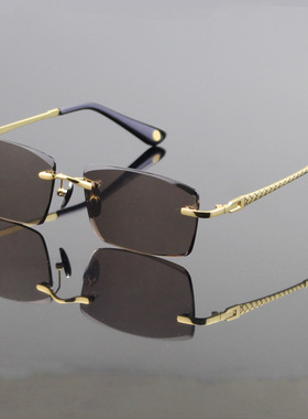 天然水晶眼镜水晶石墨镜老人水晶眼睛养目石头镜茶色水晶太阳镜男