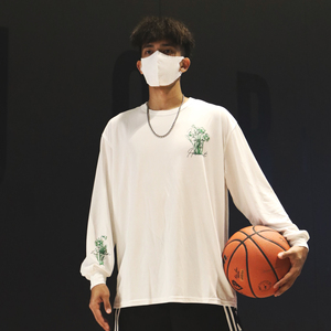 LUSHISI新款[花束]速干网眼透气投篮服运动长袖t恤训练美式篮球男