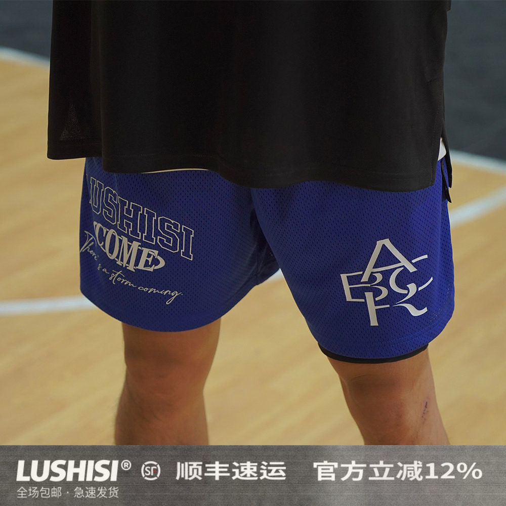 LUSHISI[海王星]运动篮球短裤不过膝四五分裤美式跑步宽松潮流裤
