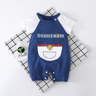 爬服夏装 打底哈衣新生儿衣服夏天薄款 宝宝纯棉短袖 婴儿连体衣夏季