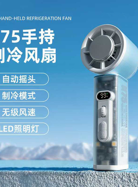 2026新款摇头冰敷制冷手持风扇半导体USB充电半导体冰敷小风扇