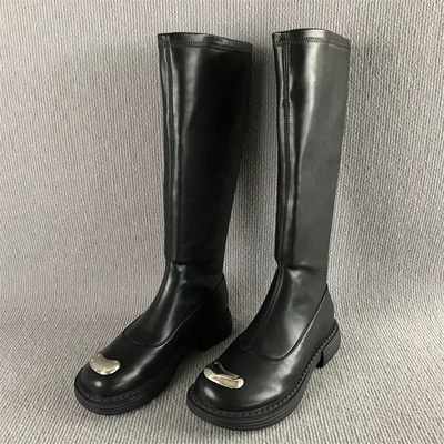 其他套筒平跟真皮瘦瘦靴