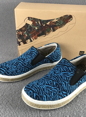 uin彩绘旅行鞋原创设计平底一脚蹬休闲鞋春夏透气百搭男士豆豆鞋