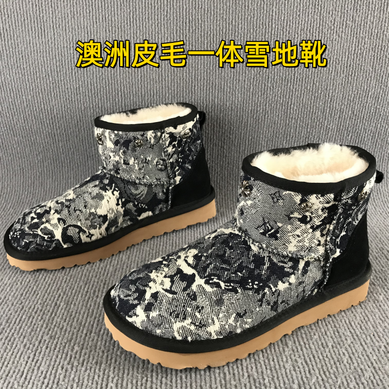 冬季澳洲皮毛一体雪地靴时尚女靴断码撤柜平底羊毛里休闲保暖棉靴