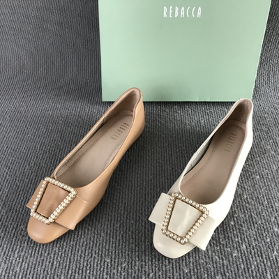 品牌REBACCA/瑞贝卡撤柜处理春夏浅口单鞋真皮时尚百搭女士乐福鞋