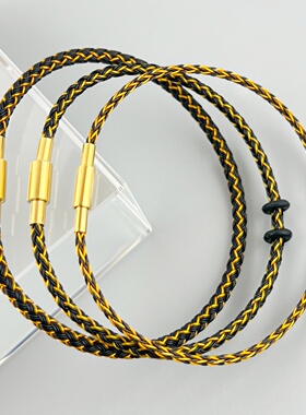 2MM 2.5MM 3MM不锈钢金色螺丝扣穿珠手绳钢丝绳黑金色手链简约