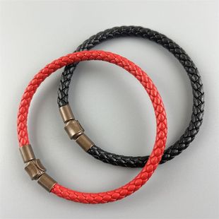 5毫米皮绳手链转运珠适用于周生生手绳男女红绳手链串珠黑绳