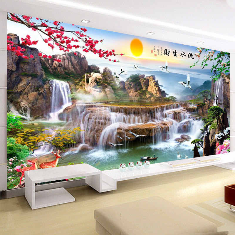 色系2021新款客厅大幅山水风景