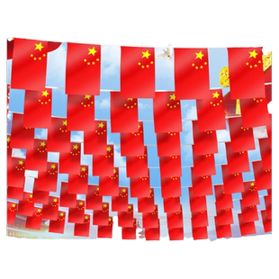 国旗串旗小红旗中国小国旗装饰7号8号吊旗挂饰吊饰国旗串五星红旗国庆节日党旗彩旗彩带店铺办公室街道批发