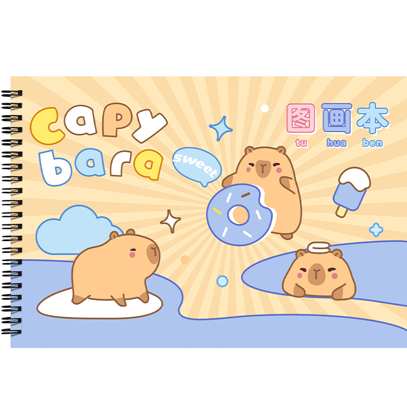 A4加厚图画本画画本绘画本儿童幼儿园小学生专用一年级宝宝涂鸦美术本空白画册本手绘描绘涂色书素描本子a4