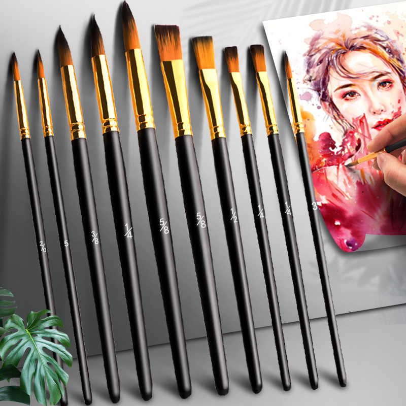 水粉画笔套装水彩笔排笔美术生专用尼龙笔刷色彩丙烯油画颜料画画专业绘画毛笔初学者学生狼毫刷子工具全套