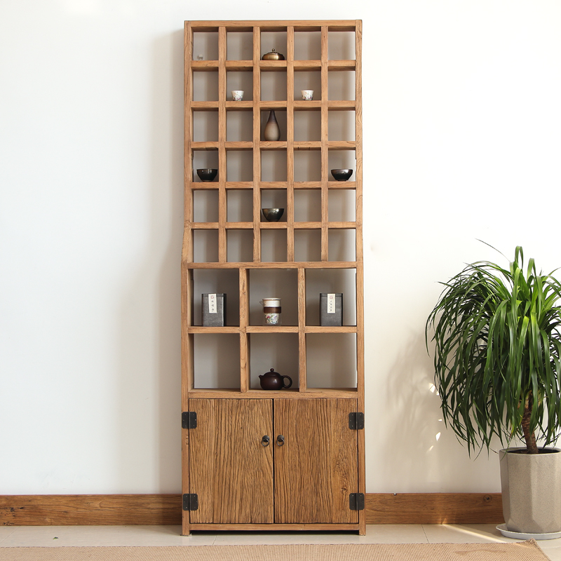 榆木置物架中式展示柜博古架