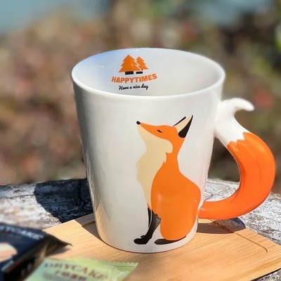 360ML 3D Fox Ceramic Cups Cartoon Animal Pattern Coffee Mugs