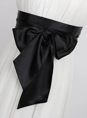 9x250cm Long Satin Ribbon Wide Belt Black White Pink Blue