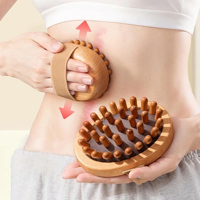 Body Anti Cellulite Brush Soothing Wooden Essential Oil Spa