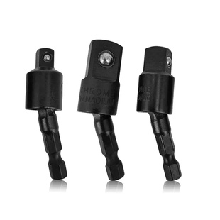3 PCS Electric Drill Socket Adapter 360° Rotatable 1/4 3/8