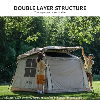 BISINNA One-touch Ridge Type Tent Titanium Glue 3-4 Persons
