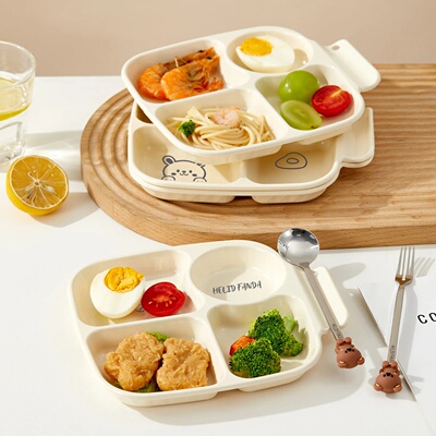 New Cute Dinner Plate Dish With Compartments Reusa