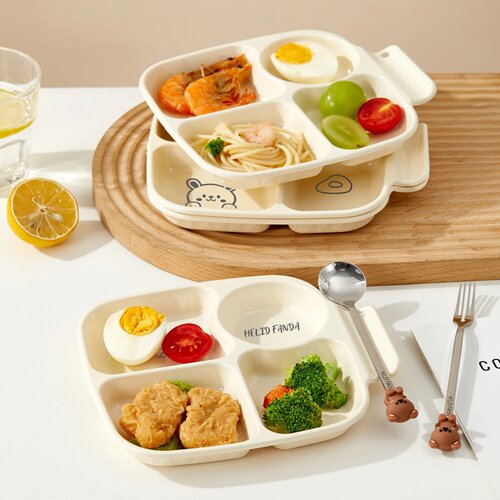 New Cute Dinner Plate Dish With Compartments Reusa