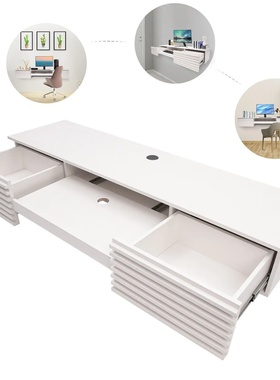 152.4*39.37*24.13cm Wall Mounted Desk White Wall-Mount Desk