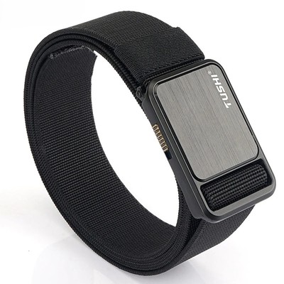 Elastic Tactical Belt forMen NylonArmy AlloyAutomatic Buckle