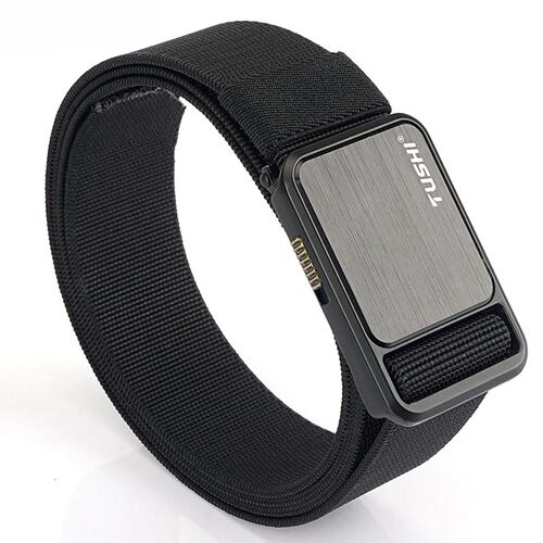 Elastic Tactical Belt forMen NylonArmy AlloyAutomatic Buckle