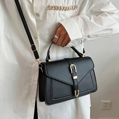 Fashionable Minimalist Crossbody Bag with Top Handle andFlap