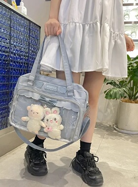 Cute Transparent Canvas Itabag Fashion Girl One Shoulder Bag