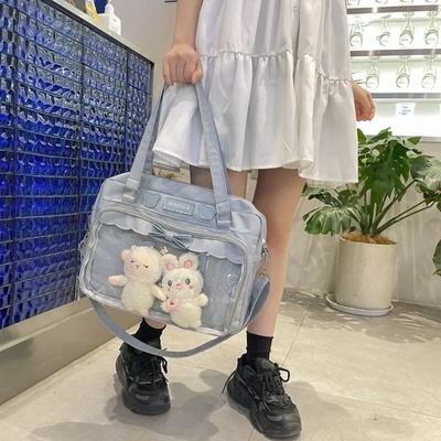 Cute Transparent Canvas Itabag Fashion Girl One Shoulder Bag