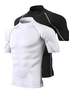 Compression T-Shirt Men Bodybuilding Sportswear Short Sleev