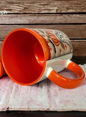 Leeseph Halloween Mug, Trick or Treat Halloween Pumpkin Cut