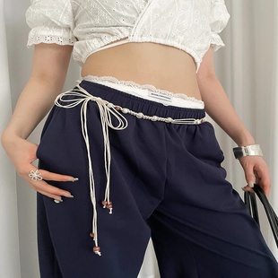 Bohemian Style Flower Beads Waist Belt For Women High-End