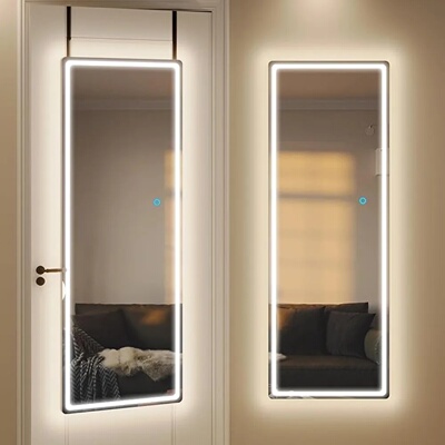 Full-Length Hanging Mirror with LED Lights, Free Standing W