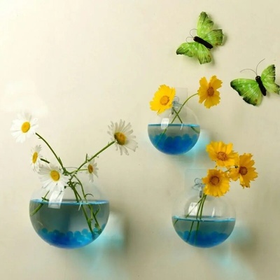 Transparent GlassVase Wall Hanging Hydroponic Terrarium Fish