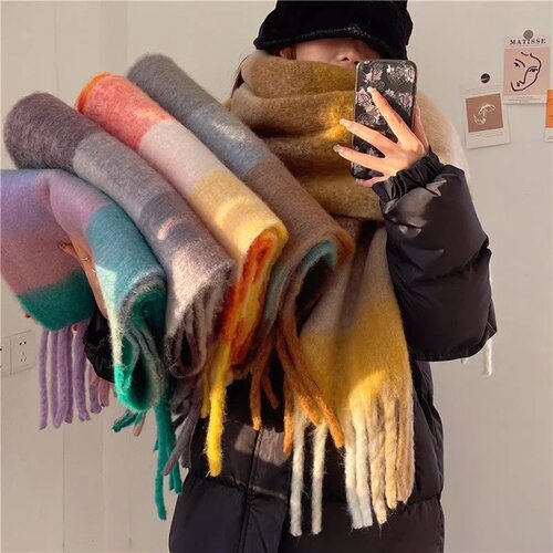 2025 Winter Thick Warm Scarf Women Cashmere Shawl and Wraps