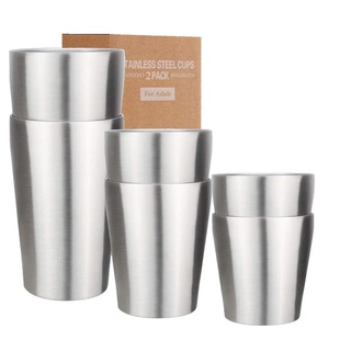 16oz 10oz 6oz Coffee Mugs Set of 2 Stainless Steel Cups Sta