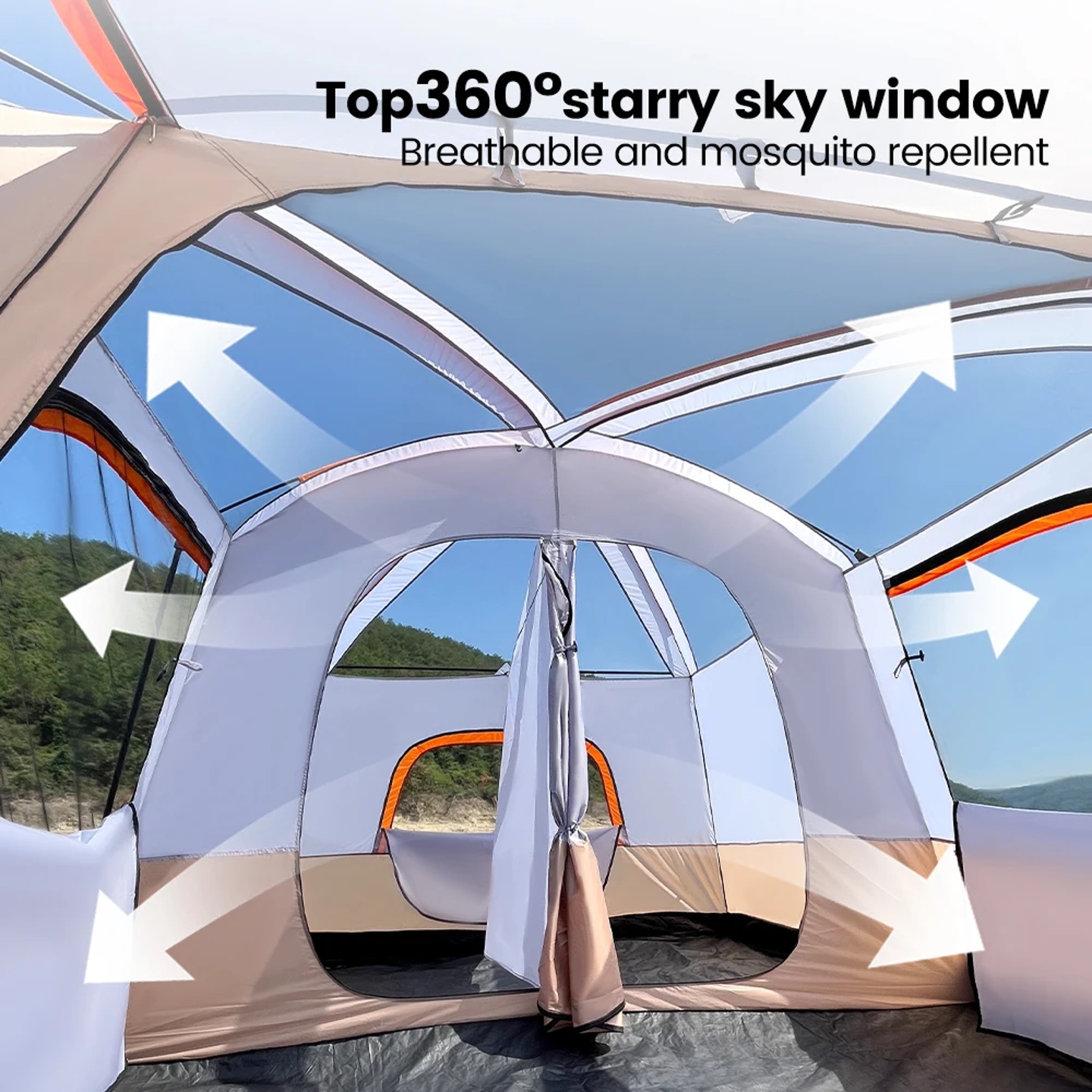 tent for 10 people, waterproof sun protection and windbreak