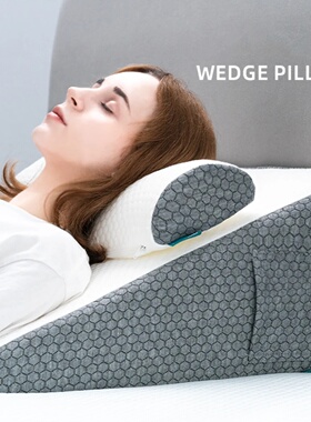 2 Pcs Memory Foam Bed Wedge Pillow/Neck Pillow For Back, Le