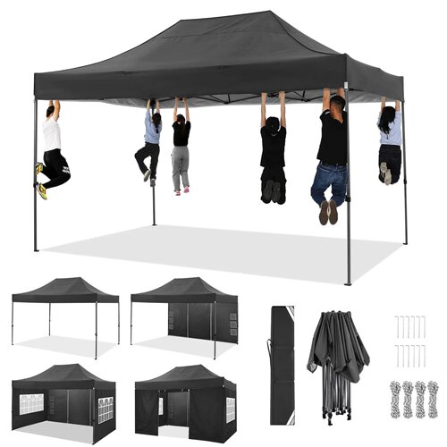 10x15 Heavy Duty Pop up Canopy Tent with 4 sidewalls Commer