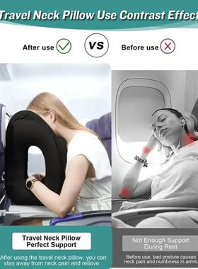 PVC Inflatable Travel Pillow Portable Headrest Chin Support