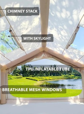 80.73 Square Feets Inflatable Camping Tent with Stove Jack,
