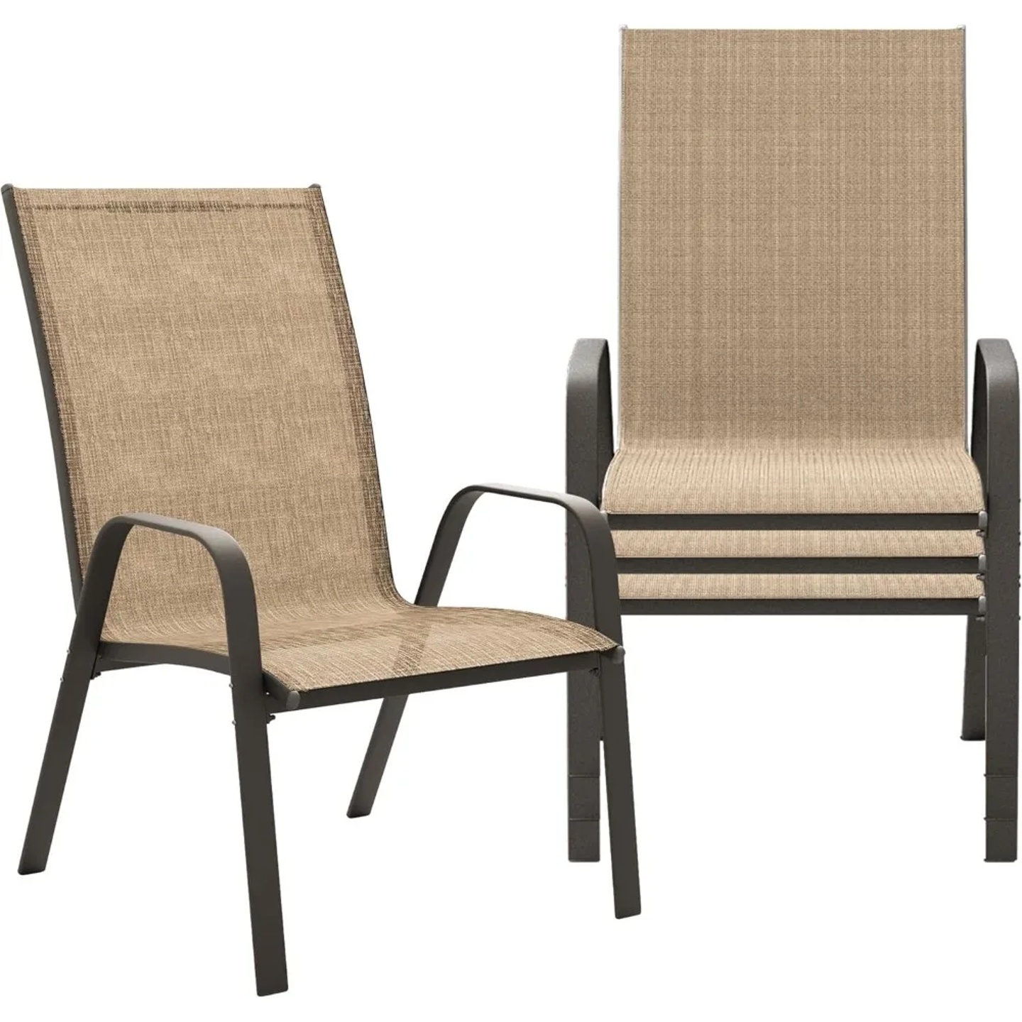 Patio Dining Chairs Set of 4, Outdoor Stackable Dining Furn