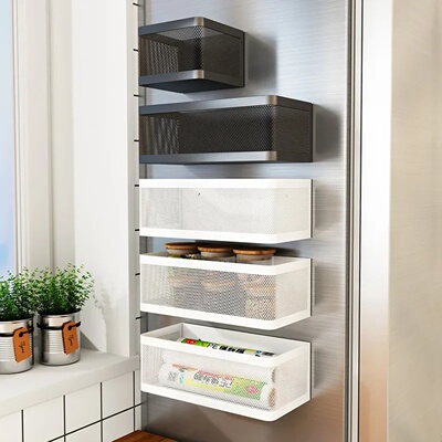 Magnetic Refrigerator Side Storage Rack Iron Saves Space, S