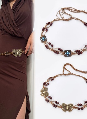 Fashion Bohemian Knot Waist Belt Handmake Braided Waistbelt