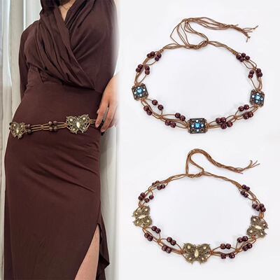 Fashion Bohemian Knot Waist Belt Handmake Braided Waistbelt