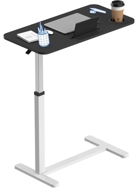 Mobile standing table with wheels, pneumatic laptop desk, a