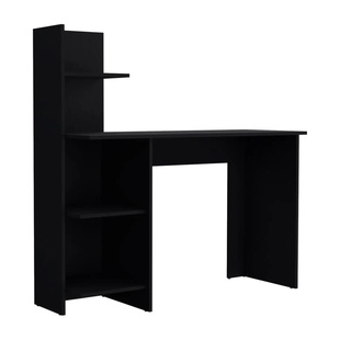 Vilna 120 Writing Desk , Four Shelves Black