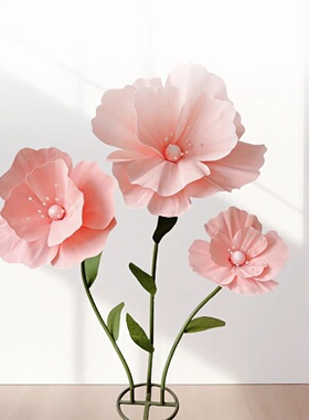 Wedding Decoration Giant Poppy Artificial Flower Set Foam F